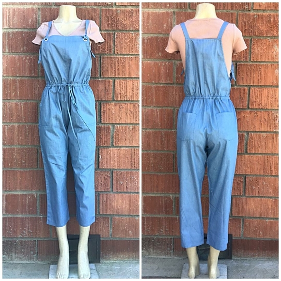 LAST ONE❗COZY CASUAL Chic Relaxed Light Chambray Overalls - Picture 5 of 9